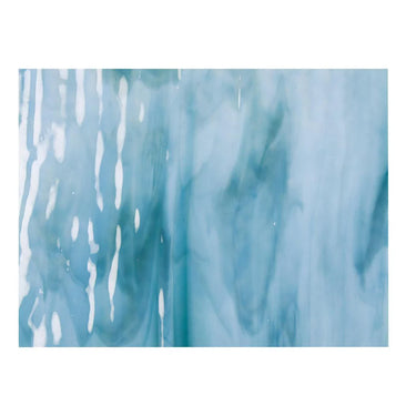 Bullseye 2108-0000 Streaky, Powder Blue Opal / Marine Blue Color Mix, 3 mm