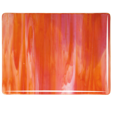 Bullseye 2124-0000, Streaky, Red Opal / White Color Mix, 3 mm