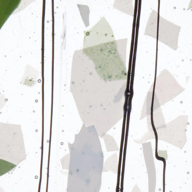 Bullseye 4117-0000 Green & White on Clear Clear Base Collage, 3 mm