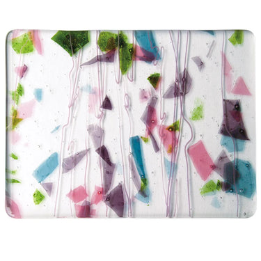 Bullseye 4128-0000 Deep Pink, Plum, Spring Green & Aqua Collage, 3 mm
