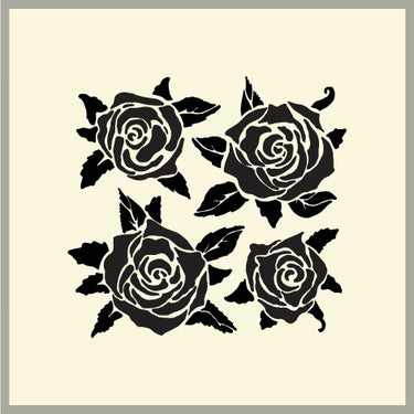 Stencil, "Rosenbusk" 16 x 16 cm.