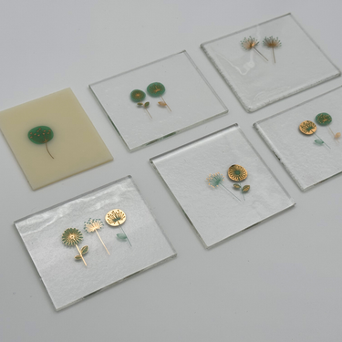 Decals, Moderne Blomster Smaragdgrøn/Guld