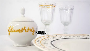 Glas- og porcelænstusch Glamour sæt, 4 stk